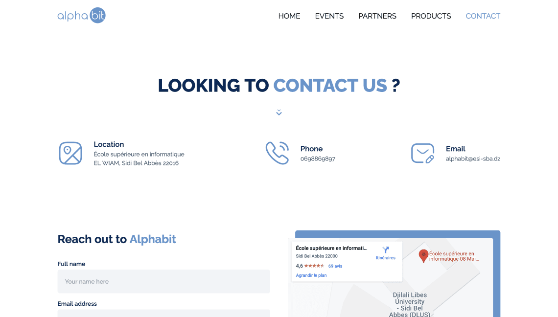 Alphabit Website screen