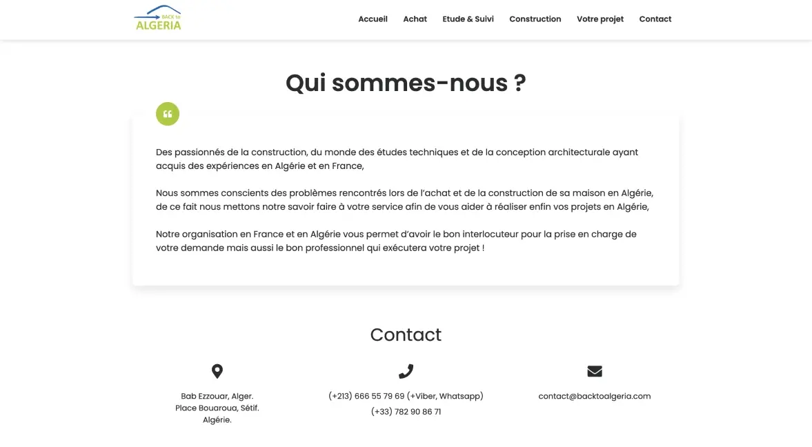 Back to Algeria screen