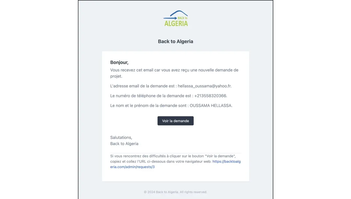 Back to Algeria screen