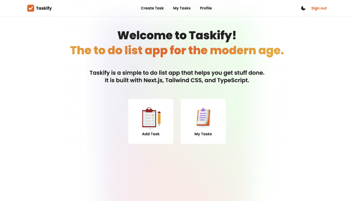 Taskify screen